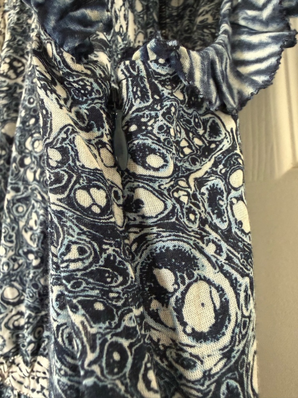Ulla Johnson Kiri Ruffle Patchwork Midi Dress Indigo Size 4 - Picture 10 of 12